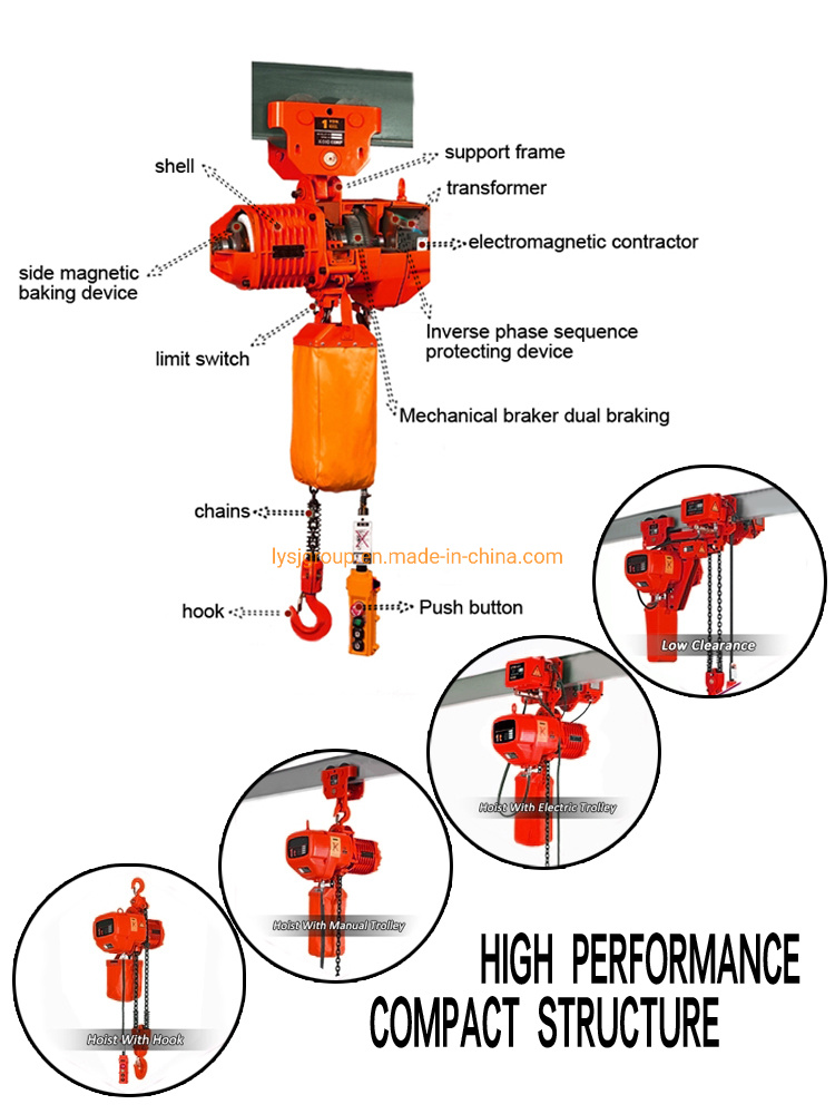 Manufacturers China Manufacturer 3000kg Pulley Block Electric Chain Hoist