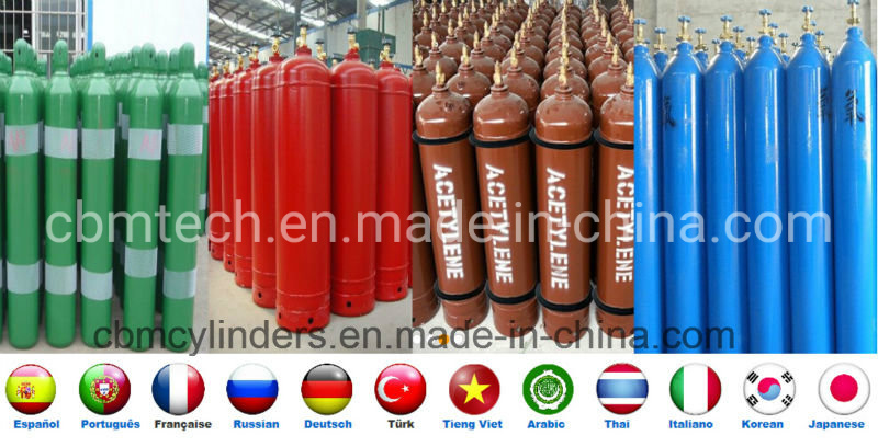DOT-3AA Gas Cylinders 40L with Closed Caps