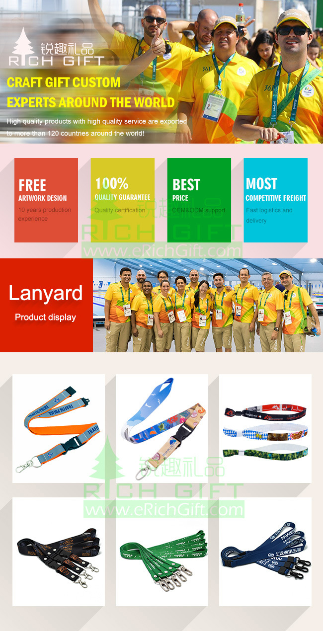 High Quality Custom with Logo Custom Lanyards with Pantone Colors Matched