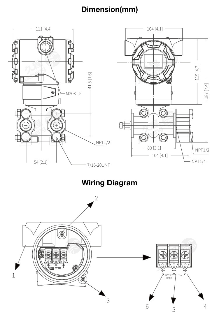 Jc3051-06 Air Differential Pressure Sensor, Differential Pressure Transducer