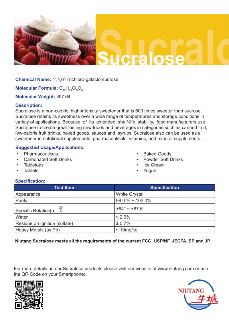High Quality Powder Sweetener Sucralose Price Manufacturers