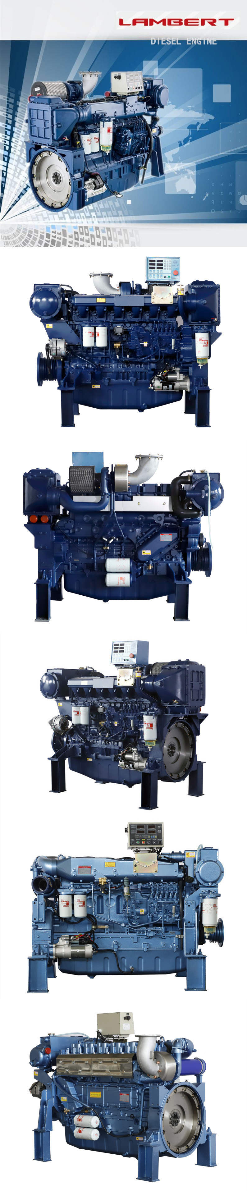 Hot Sale Brand New 6 Cylinders Water Cooled Boat Engine Marine Engine