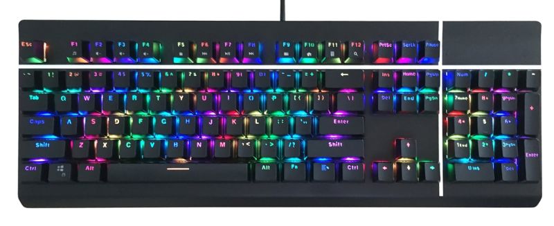 Gaming Mechanical Keyboard with RGB Lighting, Aluminum Housing