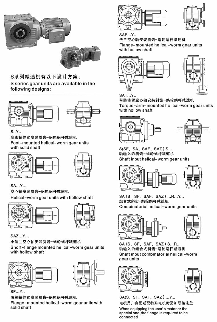 China Speed Reducer S/Sf/Sfa Gearbox From Speed Reducers Factory