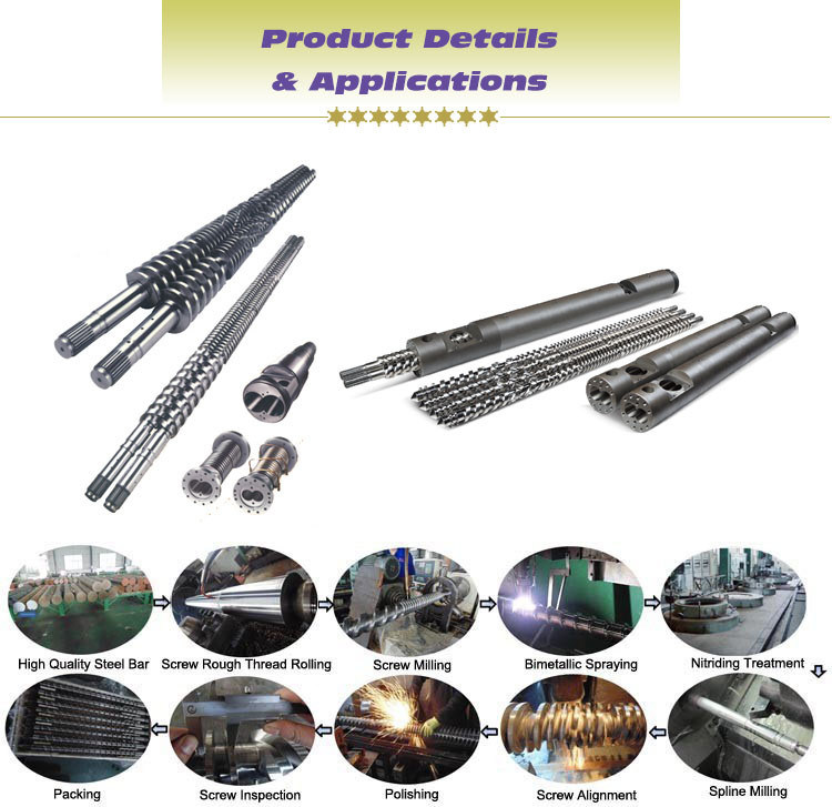 Plastic Extuder Assembly Spare Parts Parallel Twin Screw and Barrel